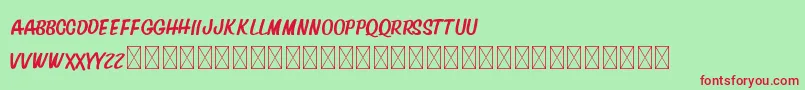 DavidAndSovhieDEMO Sans Font – Red Fonts on Green Background