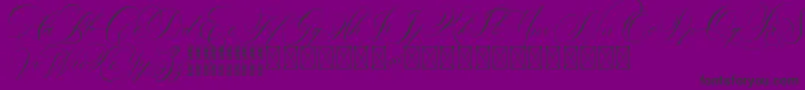 DavidAndSovhieDEMO-Schriftart – Schwarze Schriften auf violettem Hintergrund