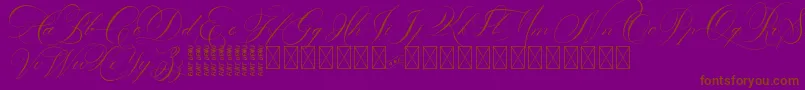 DavidAndSovhieDEMO-Schriftart – Braune Schriften auf violettem Hintergrund