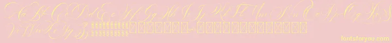 DavidAndSovhieDEMO-Schriftart – Gelbe Schriften auf rosa Hintergrund