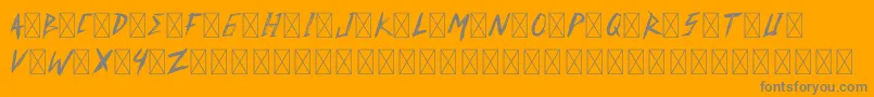DavidElika DemoVersion-Schriftart – Graue Schriften auf orangefarbenem Hintergrund