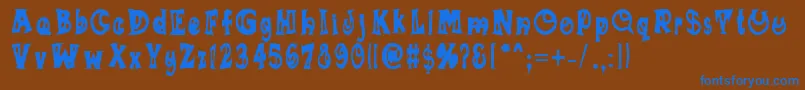 Sumananki Font – Blue Fonts on Brown Background