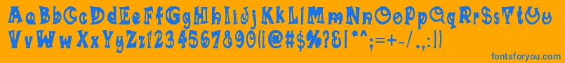 Czcionka Sumananki – niebieskie czcionki na pomarańczowym tle