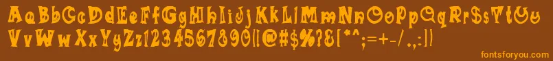 Sumananki Font – Orange Fonts on Brown Background