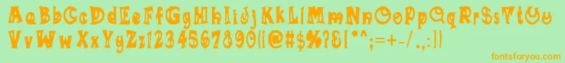 Sumananki Font – Orange Fonts on Green Background