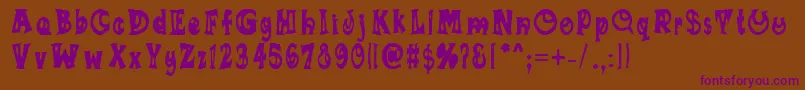 Sumananki Font – Purple Fonts on Brown Background