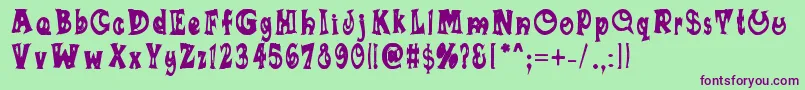 Sumananki Font – Purple Fonts on Green Background