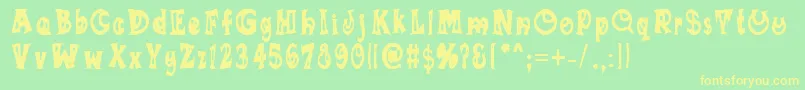 Sumananki Font – Yellow Fonts on Green Background