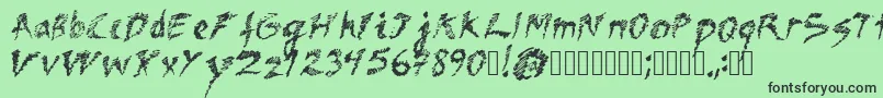 フォントDawn – 緑の背景に黒い文字
