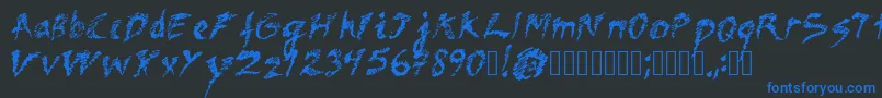 Dawn-Schriftart – Blaue Schriften auf schwarzem Hintergrund