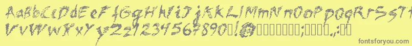 フォントDawn – 黄色の背景に灰色の文字