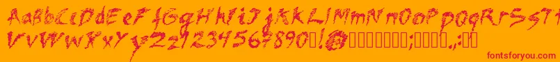 Dawn Font – Red Fonts on Orange Background