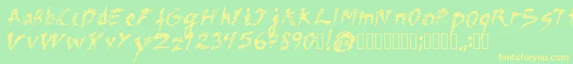 Dawn-Schriftart – Gelbe Schriften auf grünem Hintergrund