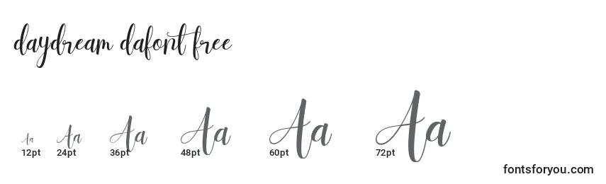 Größen der Schriftart Daydream dafont free