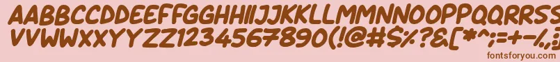 Fonte Daydreamers Italic – fontes marrons em um fundo rosa