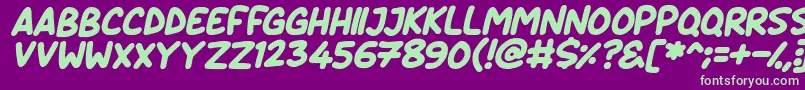 Daydreamers Italic Font – Green Fonts on Purple Background