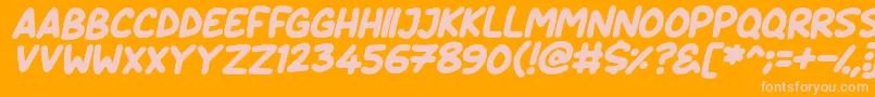 Daydreamers Italic Font – Pink Fonts on Orange Background