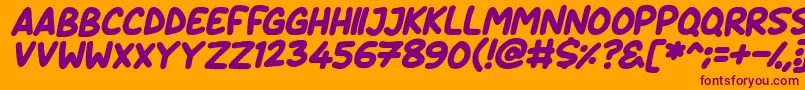 Daydreamers Italic Font – Purple Fonts on Orange Background