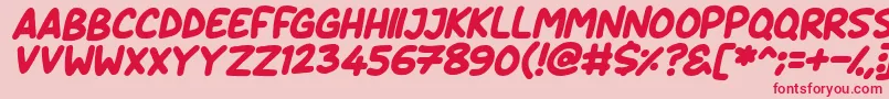 Fonte Daydreamers Italic – fontes vermelhas em um fundo rosa