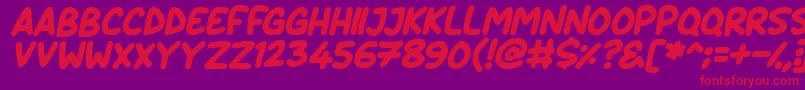 Daydreamers Italic Font – Red Fonts on Purple Background