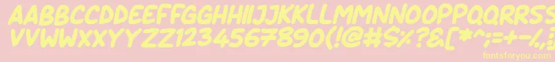 Daydreamers Italic Font – Yellow Fonts on Pink Background