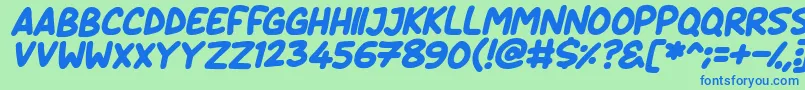 フォントDaydreamers Italic – 青い文字は緑の背景です。