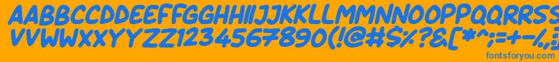 Daydreamers Italic Font – Blue Fonts on Orange Background