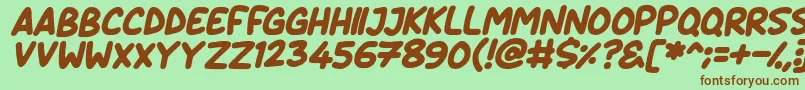 Daydreamers Italic Font – Brown Fonts on Green Background