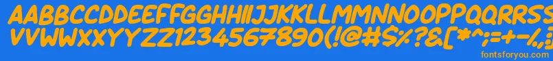 Daydreamers Italic Font – Orange Fonts on Blue Background