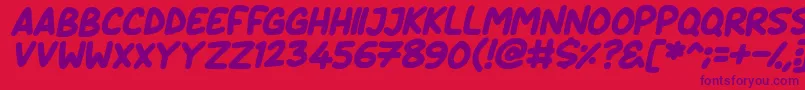 Daydreamers Italic Font – Purple Fonts on Red Background