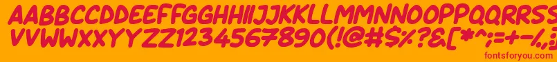 Daydreamers Italic Font – Red Fonts on Orange Background