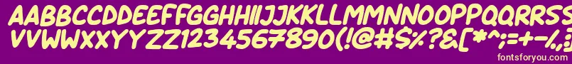 Daydreamers Italic Font – Yellow Fonts on Purple Background