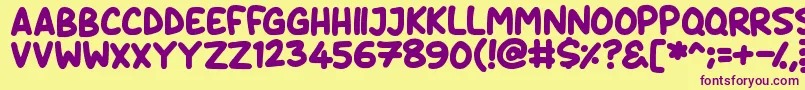 Daydreamers-fontti – violetit fontit keltaisella taustalla