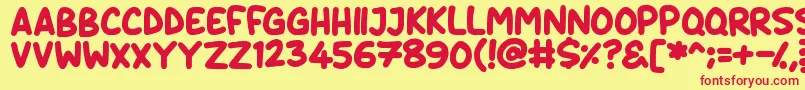Daydreamers-fontti – punaiset fontit keltaisella taustalla