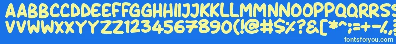 フォントDaydreamers – 黄色の文字、青い背景
