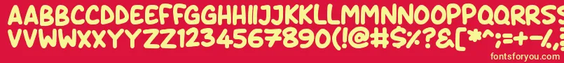 Daydreamers-fontti – keltaiset fontit punaisella taustalla