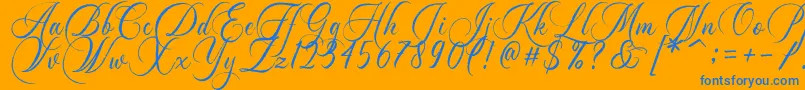 Dayland-Schriftart – Blaue Schriften auf orangefarbenem Hintergrund