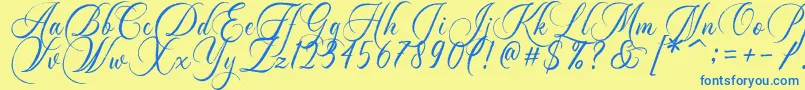 Dayland Font – Blue Fonts on Yellow Background