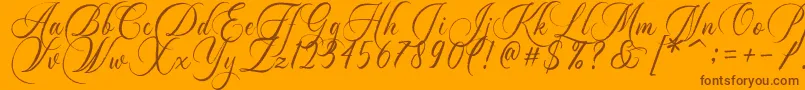 Dayland-Schriftart – Braune Schriften auf orangefarbenem Hintergrund