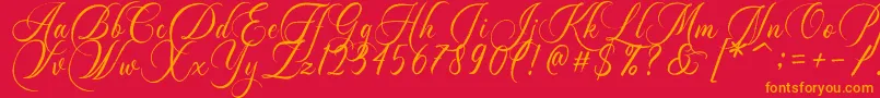 Dayland-Schriftart – Orangefarbene Schriften auf rotem Hintergrund