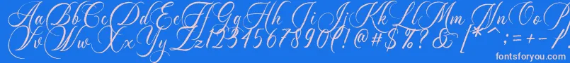 Dayland-Schriftart – Rosa Schriften auf blauem Hintergrund