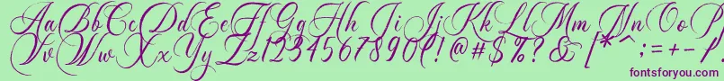 Dayland Font – Purple Fonts on Green Background
