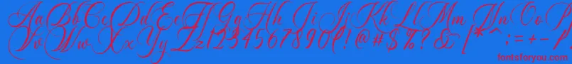 Dayland Font – Red Fonts on Blue Background