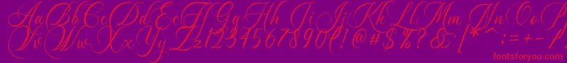 Dayland-Schriftart – Rote Schriften auf violettem Hintergrund