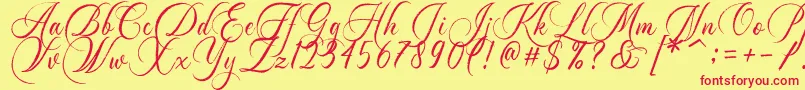 Dayland Font – Red Fonts on Yellow Background
