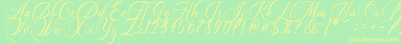 Dayland Font – Yellow Fonts on Green Background