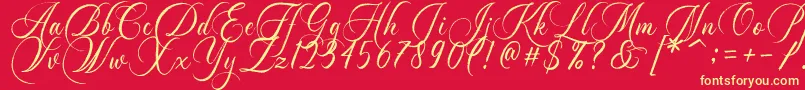 Dayland Font – Yellow Fonts on Red Background