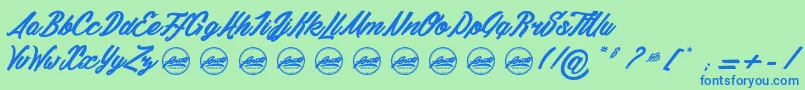 DaylightMoonlight light PersonalUseOnly Font – Blue Fonts on Green Background