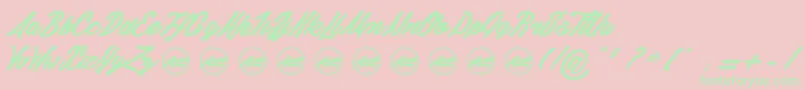 DaylightMoonlight light PersonalUseOnly-Schriftart – Grüne Schriften auf rosa Hintergrund