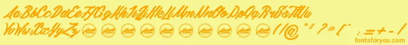 DaylightMoonlight light PersonalUseOnly Font – Orange Fonts on Yellow Background